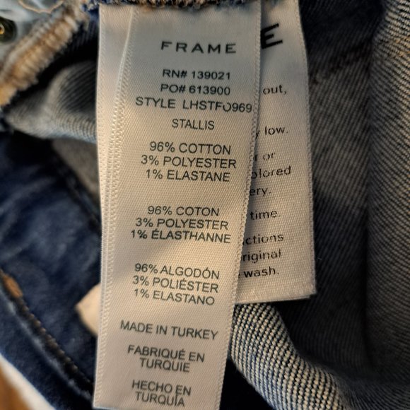 FRAME Le High Straight Leg Foldover Waist Jeans Size 26 - Picture 10 of 10